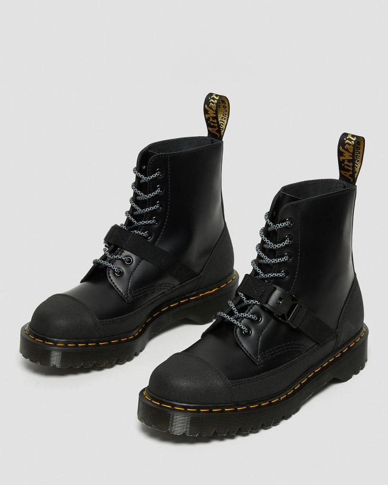 Dr Martens 1460 Bex Tech Made in England Leren Veterlaarzen Heren Zwart | NL 303CTV